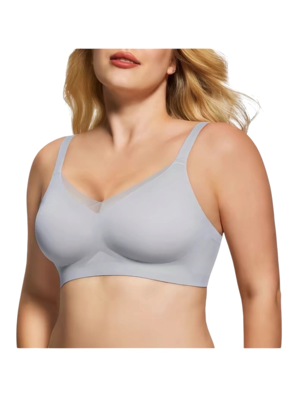 Seamless Light Gray Wireless Comfort Bra